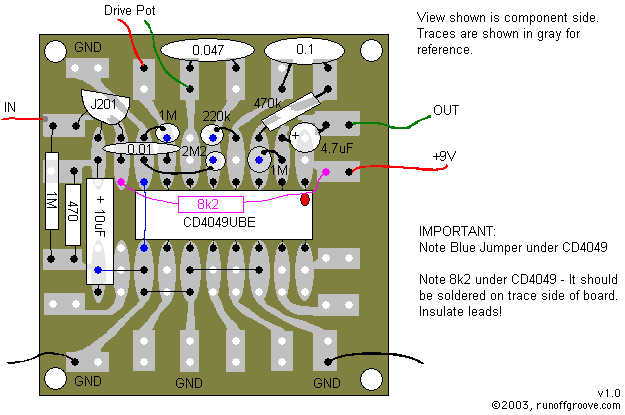 3 Legged Dog perfboard, top