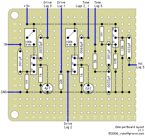 Odie perfboard layout