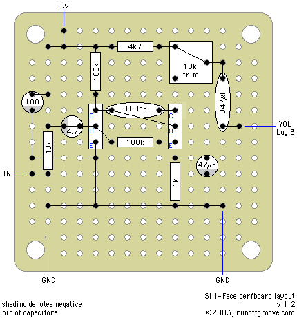 Sili-Face perfboard layout